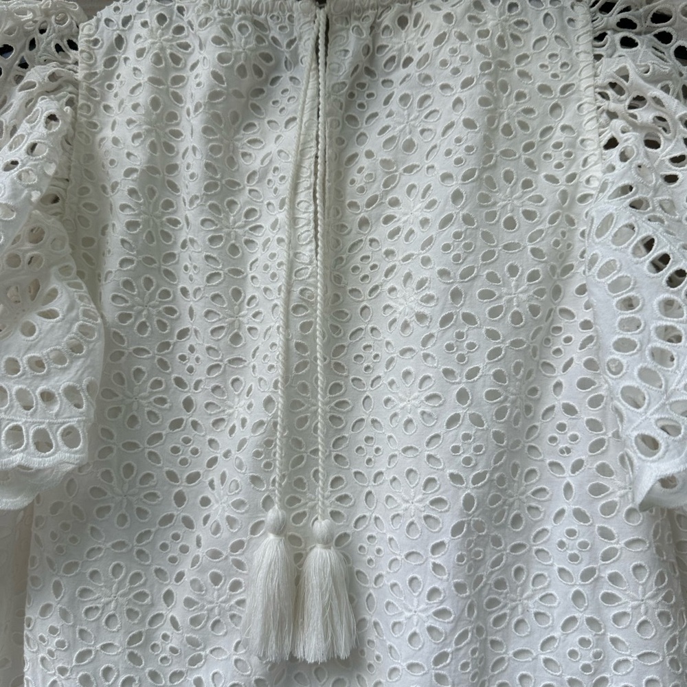 Ulla Johnson Norah Eyelet Mini Dress in White Short Sleeve Ruffle - Picture 9 of 11